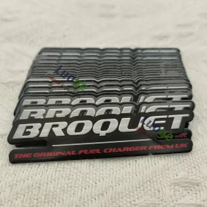 Customized Metallic Decals Label Permanent Self Adhesive Embossed Aluminum Badges logo Printed Stickers for Bicycle