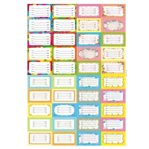Customized Name Stickers with Full color Printed Cartoon Patterns and Self adhesive Name Stickers