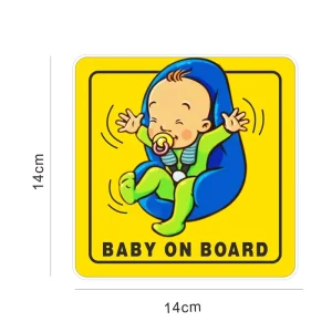 Customized PVC Kids on Board Car Decal Sticker Reflective Baby on Board Sign for Stylish Vehicle Exterior