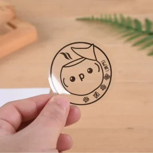 Customized PVC Transparent Round Self adhesive Label Packaging Box Takeout Seal Label