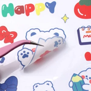 Customized PVC Waterproof Transparent Self Adhesive Sticker Label Cartoon Die Cut Custom Stickers