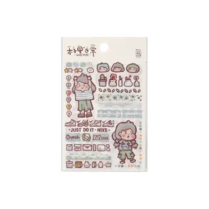 Customized Pared Matte Paper Sticker Sheet Strong Adhesive Diary Stickers With a Little Transparent