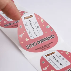Customized Printed Eco Friendly Paper Food Die Cur Roll Stickers Personalized Labeling Solutions for Onigiri and Sushi Packaging