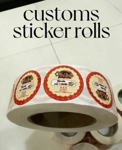 Customized Printed Glossy Waterproof Oil Proof PVC Strong Gold Foil Adhesive Self Adhesive Sticker Rolls for Packaging