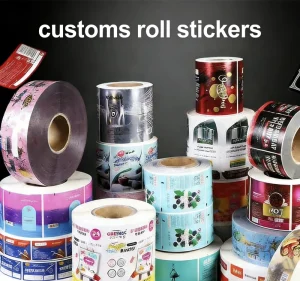Customized Printed Glossy Waterproof Oil Proof Synthetic Paper Strong Adhesive Self Adhesive Sticker Rolls for Packaging