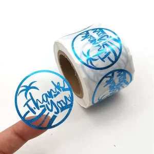 Customized Printing Self Adhesive Clear Gold Foil Stickers Transparent Logo Label