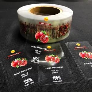 Customized Printing Self Adhesive Logo Print Transparent Sticker Roll Plastic Clear Sticker Labels