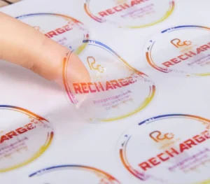Customized Printing Sticker Hot Stamping Gold Foil Clear Vinyl Logo Label Transparent Sticker Paper