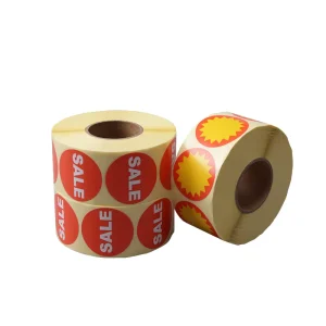 Customized Round 2×2 Thermal Labels 50×50 Strong Adhesive Barcode Stickers For Supermarket And Packing Thermal Label Rolls