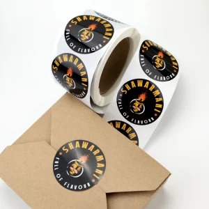 Customized Self Adhesive Products Label Printed Waterproof Resistant Vinyl Brand Logo Round Labels for Food Packaging