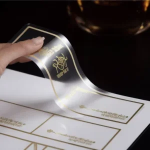 Customized Self Adhesive Transparent Printing Waterproof Gold Foil Cosmetic Gift Transparent Sticker