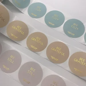 Customized Sticker Custom Printed Transparent Logo Waterproof Transparent Gold Foil Cosmetic Jar Round Sticker Label