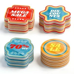Customized Stickers for Logo Promotion Durable Vinyl Waterproof Die Cut Stickers Self Adhesive UV Printing Stickers for Store
