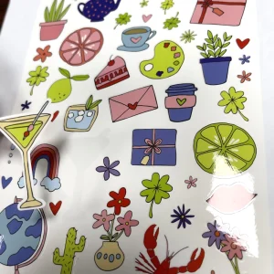 Customized Transparent Cartoon Packaging Printing Custom Material Irregular Labels Stickers Custom Logo Custom Size for Shopping