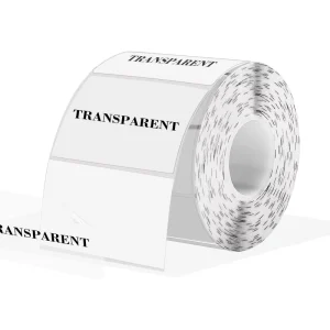 Customized Transparent Sticker Packaging Label Identification Tag Direct Thermal Barcode Shipping Mailing Roll Adhesive clear
