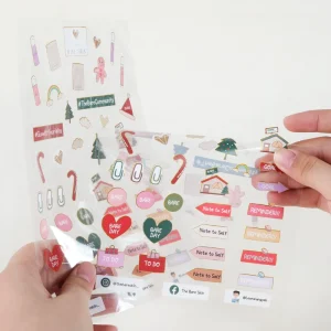 Customized Vinyl Adhesive Sticker Decorative Kiss Cut Cartoon Sheet Cute Colorful Waterproof Stickers