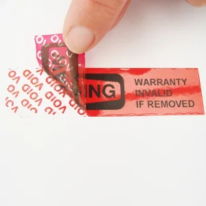 Customized Void Blue Red PVC Vinyl Security Label Waterproof UV Printed Sticker Seal Durable PET PP Material Product Packaging