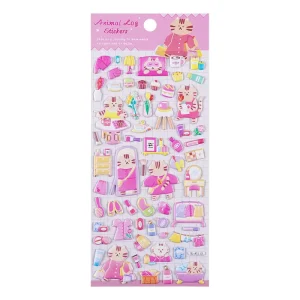 Cute 3D Puffy Cartoon Animal Stickers Reusable Strong Adhesive Removable Waterproof Foam+PVC Scrapbook Decorative Decals Kawaii