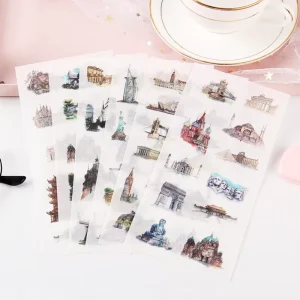 Cute Cartoon Animal Fruit Butterfly Plant Durable Eco Friendly Paper Stickers for Home Decoration Scrapbooking Party