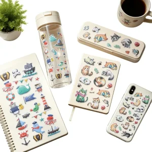 Cute Cartoon PVC Blister Pack 3D Stickers Children’s Toy Die Cutting Printing Clear Patterns