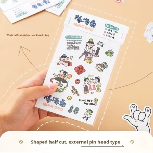 DIY Custom Die Cut Anime Cartoon Adhesive Paper Stickers CMYK Printing UV Varnishing Promotional Gifts Celebrity Customization