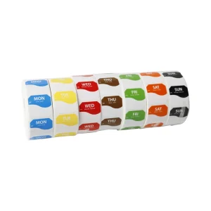 Days of the Week Stickers Food Label Adhesive Paper Labels Refrigerator Food Storage Date Labels for Container Bag Jar Packaging
