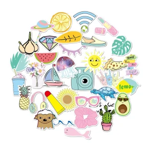 Decal Promotional Custom Printing Decorative Luggage Laptop Cartoon Cute Phone Adhesive Bulk Stickers for Kids