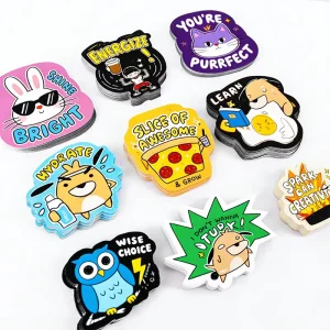 Design Labels Cartoon Waterproof Sticker Logo Adhesive Label Printing Holographic Vinyl Custom Die Cut Stickers