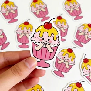 Die Cut Logo Sticker Printed Customized Water Resistant Outdoor Waterproof Self Adhesive Die Cut Stickers PT