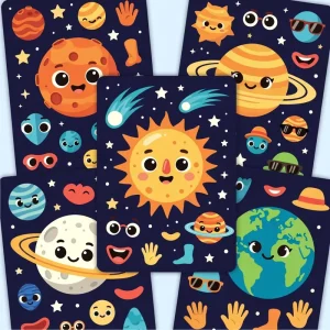 Digital Printed Vinyl Cartoon Stickers Self Adhesive for DIY Craft Party Decoration