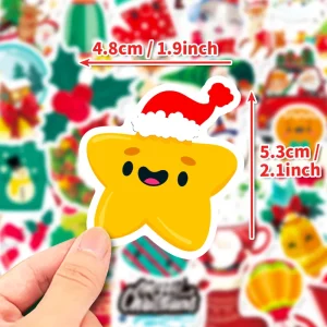 Direct From the Manufacturer Waterproof Vinyl Stickers 50 Pcs of Christmas Stickers for Adding a Festive Atmosphere
