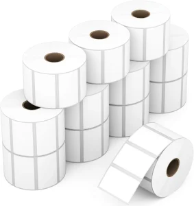 Direct Thermal Label Roll 2.25×1.25 Inch Self Adhesive Barcode Sticker 1000 Labels Compatible with Dymo LabelWriter 450