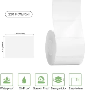 Direct Thermal Price Tag Label 40x30mm Self Adhesive Perforated Barcode Sticker Roll for Supermarket Retail POS Printer