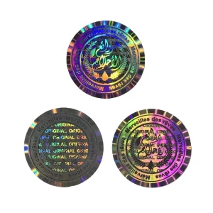 Dual Channel Hologram 3D Custom Logo Overlay Security Labels Hot Stamping Anti-Counterfeit Adhesive Stickers Custom Color