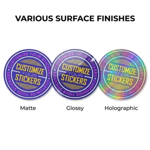 Durable Self Adhesive Holographic Die Cut Stickers UV Printed Logo Custom Shapes Decals for Home Decoration