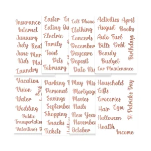 Durable Waterproof Eco Friendly Vinyl Budget Category Stickers for Wallet Budget Binder Labels