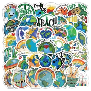 Earth Day Vinyl Stickers 51Pcs Waterproof Cartoon Laptop Bike Graffiti Patches Guitar Skateboard Luggage Bumper Kid Teen Gift