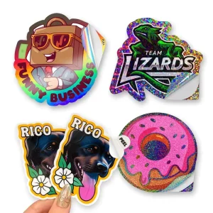 Easy Peel Vinyl PVC Die Cut Holographic Cartoon Custom UV Resistant Weatherproof Self Adhesive Durable Stickers Pull Tab