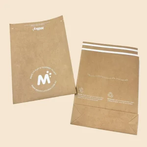 Eco Biodegradable Kraft Paper Mailing Cardboard Mailer Envelope Adhesive Bags Side Gusset Post Envelops for Sending Clothes