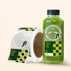 Eco Friendly Customizable Waterproof & Oil Proof Vinyl Packaging Labels for Food Containers Bottle Label Printing Manufacturer