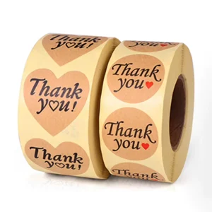 Eco-Friendly Glossy Kraft Paper Stickers Strong Adhesive Heat Natural for Food Packaging Shipping & Craft