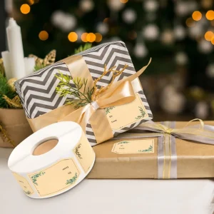 Eco Friendly Kraft Paper Self Adhesive Sticker Labels Christmas DIY Handwriting Packaging Sticker