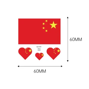 Eco friendly Heart Shaped Waterproof Face Stickers New World Flag Tattoo Stickers Custom Logo Available Water Transfer