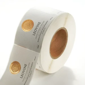 Eco-friendly Texture Art Paper Wine Label Custom Embossed Gold Foil Stamping Perfume Bottle Label Stickers