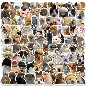 Eco friendly Vinyl Waterproof Reusable Stickers for Laptop Water Bottle Skateboard Luggage Car Bumper Cute Cat Stickers for