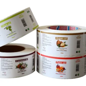 Etiqueta Glossy Waterproof Roll Print Cosmetic Adhesive Labels Bottle Stickers Packaging Logo Vinyl Private Label Sticker Custom