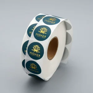 Etiquetas Personalizados Gold Foil Adhesive Custom Logo Printing Promotional Stickers