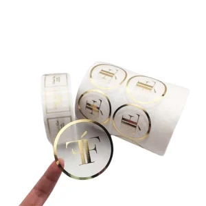 Etiquettes Custom Self Adhesive Customized Printing Transparent Logo Waterproof Clear Gold Foil Cosmetic Jar Round Sticker Label