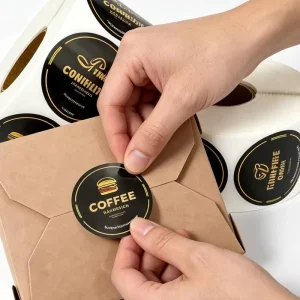 Factory Custom Premium Eco Friendly Round Logo Sticker Die Cut Self Adhesive Digital Printing Waterproof Vinyl Label Sticker