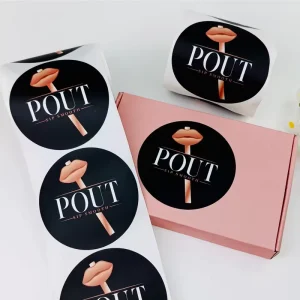 Factory Custom Waterproof PVC Sticker Printing Round Self Adhesive Cosmetic Vinyl Sticker